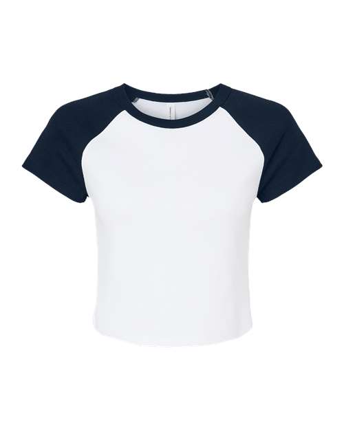 16006 Bella Canvas Womens Microrib Raglan Baby Tee White / Black