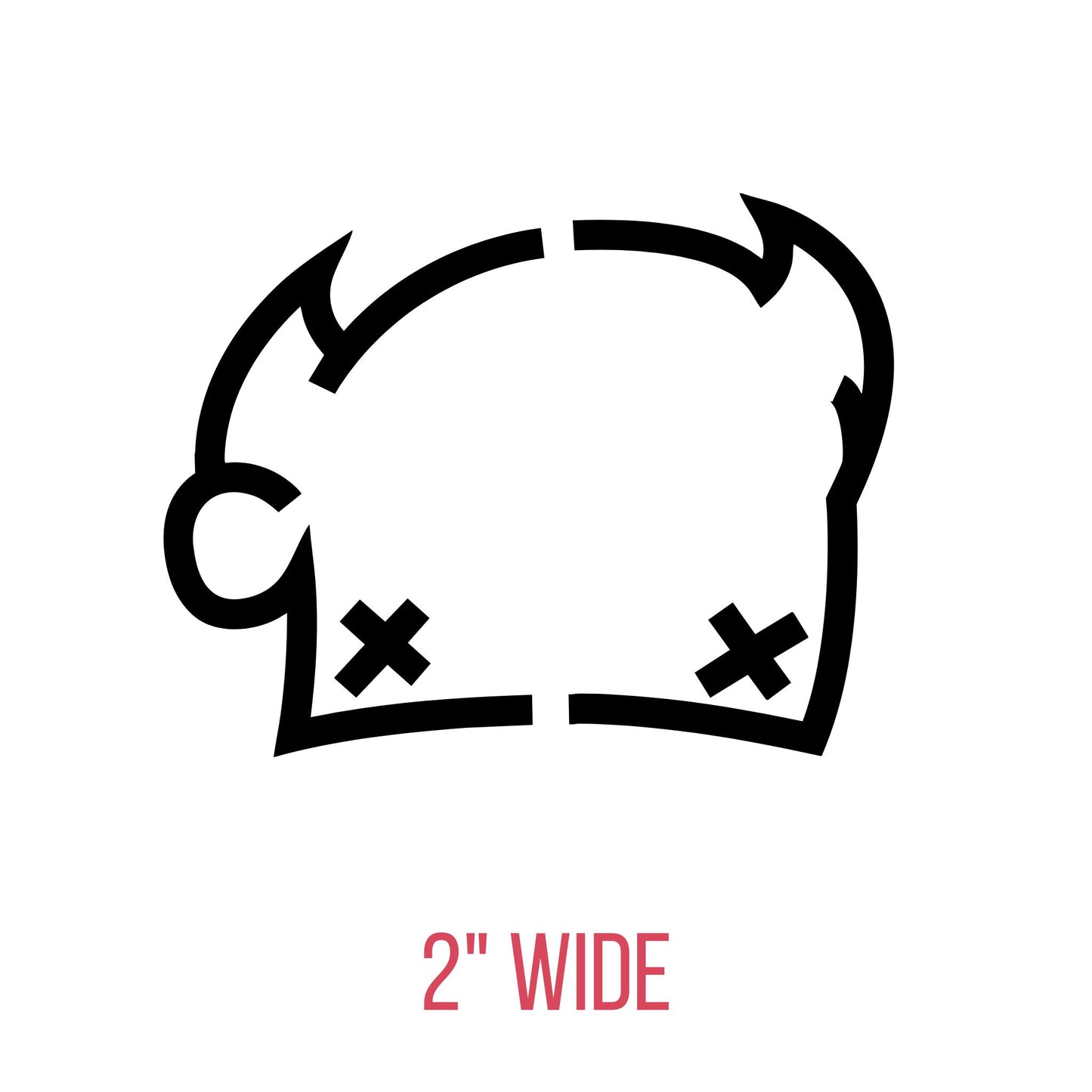 D02C Devil Head 2" Hem tag Black