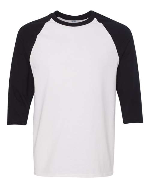 20260 Gildan 5700 Raglan white / black